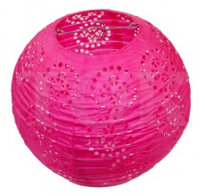 Бумажный фонарик с рисунком розовый 25 см. 0924-2